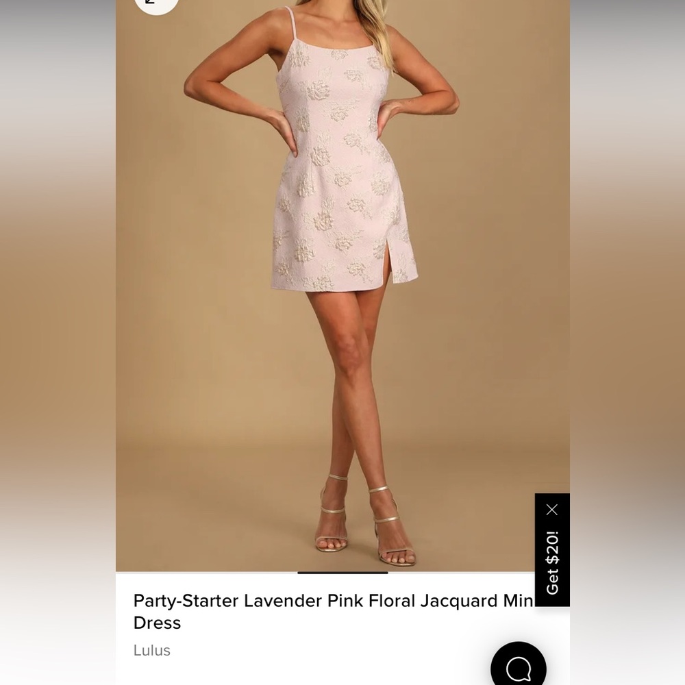 Party-Starter Lavender Pink Floral Jacquard Mini Dress